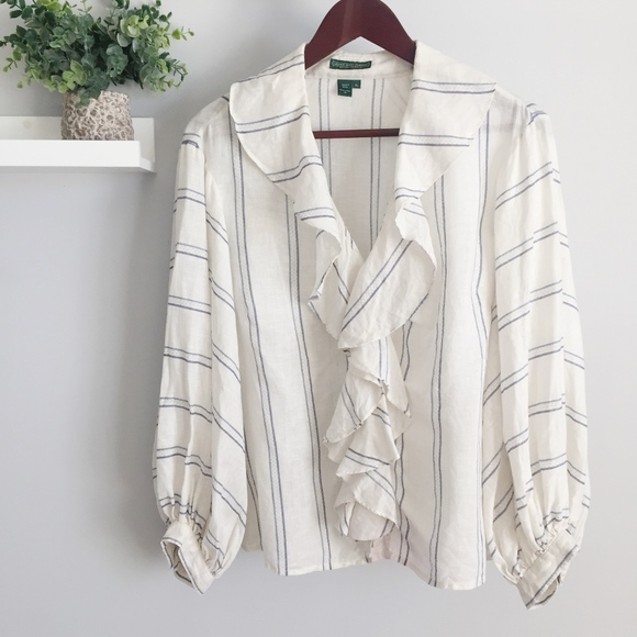 Lauren Ralph Lauren Tops - Ralph Lauren | Linen Ruffle Blouse